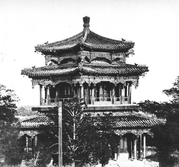 老照片1860年的北京火烧前的圆明园